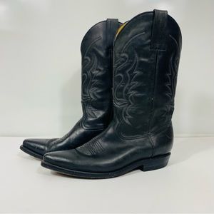 Pistolero cowboy/cowgirl boots women’s western black pointed toe leather 9.